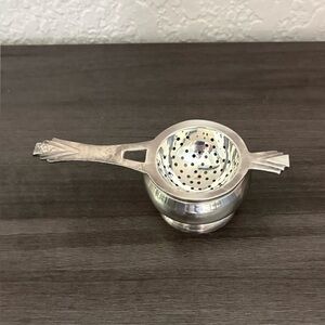 Vintage EPNS Tea Strainer Over The Cup Strainer With Drip Cup
